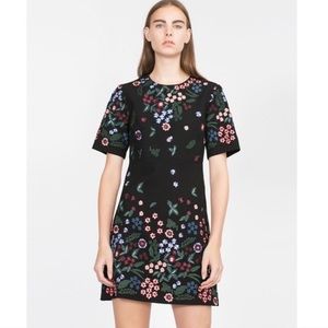 Zara Black Embroidered Dress